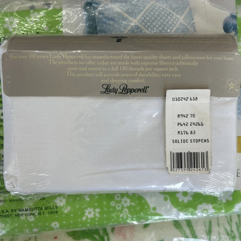 VTG Bedding Lot St Mary's Watercolor Whisper Blanket Wamsutta Sheet Pillowcases